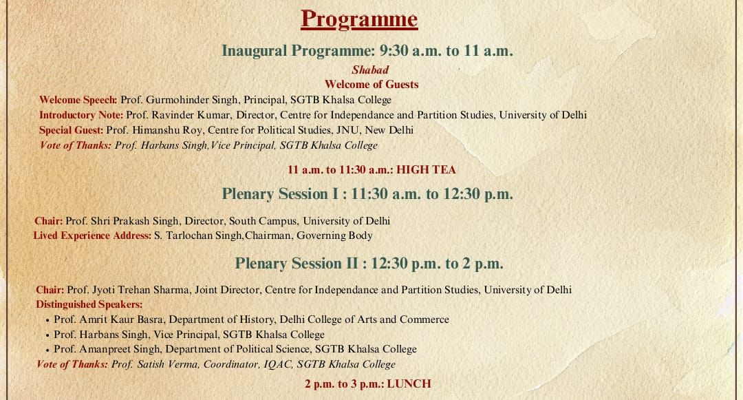 Sri Guru Tegh Bahadur Khalsa College Seminar